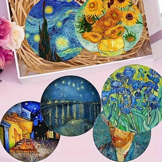 6pcs Sous-verres en Bois VAN GOGH