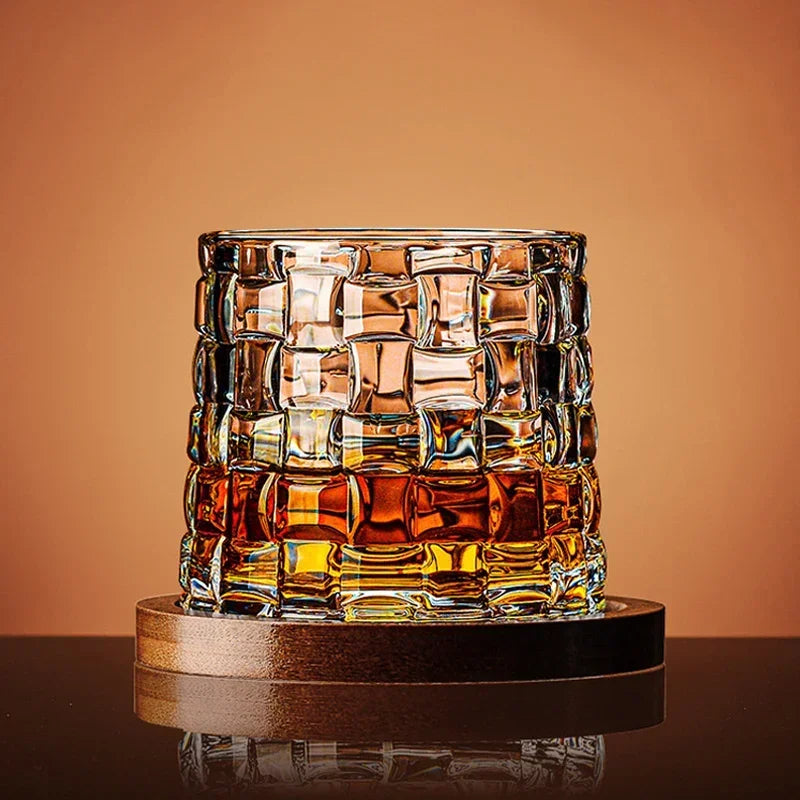 Verres à Whisky Rotatifs avec Base bois  