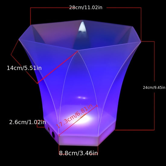 Seau  vin lumineux hexagonal 